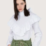Elegant White Blouse With Ruffled Details