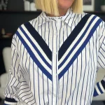 Elegant Striped Cotton Blend Shirt