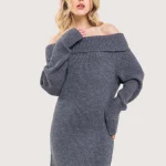 Elegant Off-Shoulder Knitted Dress